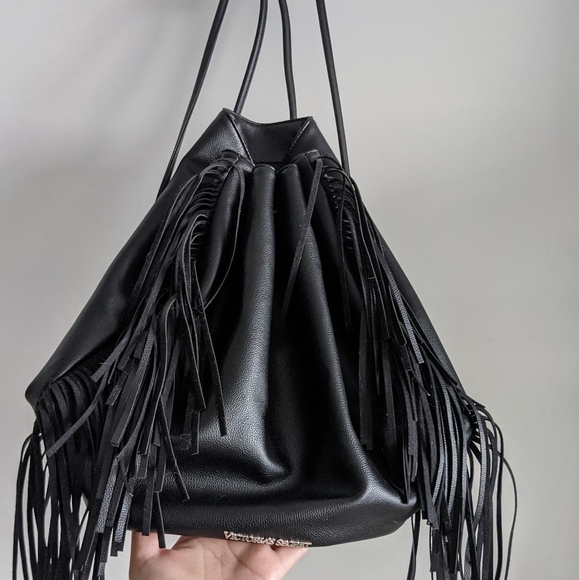 Victoria Secret Black Fringe Backpack - Picture 3 of 9